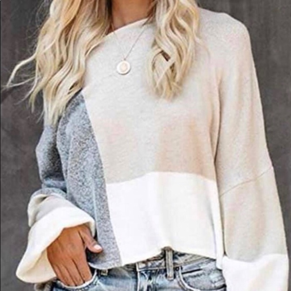 Color block oversized sweater